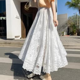 Retro Elastic Lace Half Skirt Slimming Base Layer Spring Summer High Waist A-Line Skirt Casual Style Women's Fashion