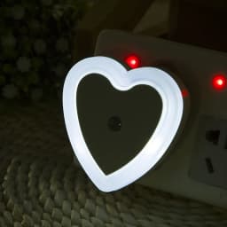 LED Mini Night Light EU/US Plug Light Sensor Heart Shape Nights Lamp For Kid's Room Bedroom Bedside Aisle Corridor 110V 240V