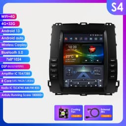 Hizpo 2 Din Android Car Radio Multimedia For Toyota Land Cruiser Prado 120 Lexus GX470 2002-2009 For Tesla Style GPS Carplay DSP