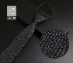 Luxury 7cm Mens Tie Pre-tied Easy Wear Neck Tie For Men Zipper Lazy Pre-tied Business Wedding Stripes Plaid Women Necktie