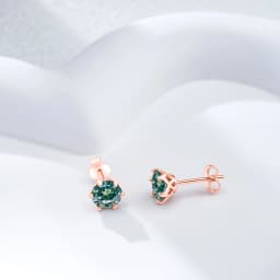 0.5-2CT Rose Gold Plated 925 Sterling Silver Sparkling Moissanite Stud Earrings Classic Gift For Women