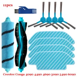 For Cecotec Conga 4090 4490 4690 5090 5490 6090 Robot Vacuum Cleaner Side / Soft Roller Brush Mop Cloth Rags Wheel Accessories