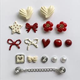 Sweet Style Shoe Charms Set for Clogs Strawberry Bow Heart Rabbit Shoe Decoration Pins Shoe Accessories for Women Girls Sandals