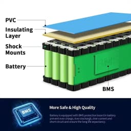 High-Capacity 13S2P 48V 7000mAh 18650 Lithium Battery Pack for Electric Vehicle Motorcycle DIY Kit with 15A BMS 54.6V 2A Charger