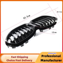 Gloss Black Front Bumper Kidney Racing Grille For BMW F40 1-Series 2019-2023 Single Slat Sport Grill Cover