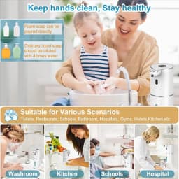 Battery display Electric Soap Dispenser 380ml USB Rechargeable 4 Gears Bubbling Duration Sensor Auto-Sensing For Kitchen