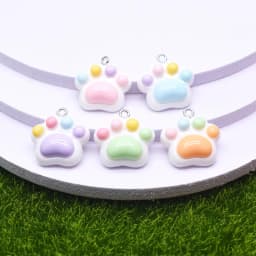 10pcs 20*22mm Mini Cartoon Cat Paw Charms For DIY Decoration Earrings Necklace Fashion Jewelry Accessories