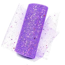 Glitter Tulle Fabric Roll 6 Inch 10 Yards Sequin Sparkling Ribbon Spool Netting for Wedding Tutu Skirt Gift Wrapping Party Decor