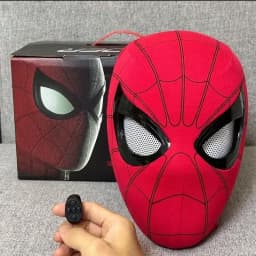 In Stock Miles Spider-Man 1:1 Scale Electronic Mask With Moving Glowing Eyes Ring Control Cosplay Toy Gift For Boys Gift