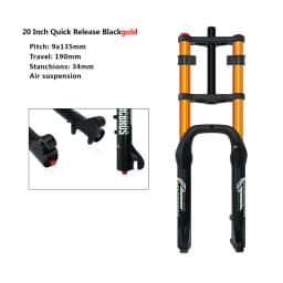 20x4.0 26*4.0 MTB Dual Motor Air Suspension Fork QR 9*135mm 15*135mm Beach Snow Motorcycle Electric E Bike Double Crown Air Fork