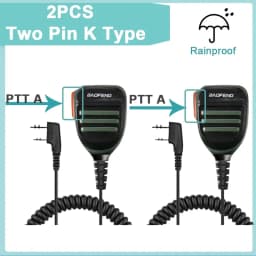 Baofeng UV-5R Microphone Shoulder Speaker 2 Pins for Walkie Quansheng uv-k5 uv-k6 UV-5R/UV-82/UV-16/TH UV8000D Two Way Radio
