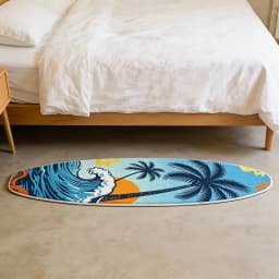 VIKAMA Hawaiian Wind Surfboard Floor Mat Soft Non-Slip Bedroom Bedside Blanket Living Room Cloakroom Decorative Carpet