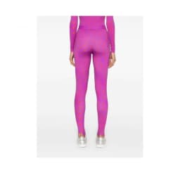 Tummy Control Leggings High Waisted Women Solid Color Stretchy Moon Print Ice Silk Retro Versatile Pants