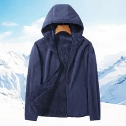 Zip-up Hooded Double-sided Wear Flannel Sweatshirt Women Thick Slim Fleece-lined Jacket Outdoor Sports Y2k Autumn Winter Coat
