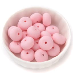 14mm 50Pcs Mini Abacus Silicone Beads Food Grade Saucer Loose Beads for Baby Teether Necklace Pacifier Clip Jewelry Making