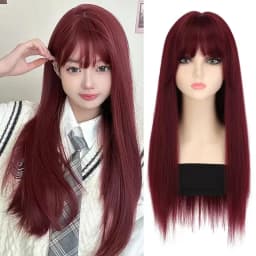 Orange Synthetic Wig for Halloween Cosplay Wig for Role-Playing Parties Daily Events Wig with High-Temperature Threads Wig Set