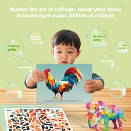 3D Animal Jigsaw Puzzle Stickers 3D Geometric Sticker Puzzle Kit for Focus Creativity DIY Art Gifts for Kids Educational