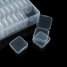 Bead Portable Organizer Box 12/24/30Pcs Small Clear Plastic Storage Containers with Hinged Lid for Storage Small Crafts Jewelry