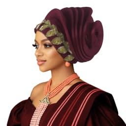 Already Made African Headtie Turban Cap Lady Head Wraps Nigerian Diamond Wedding Auto Gele Party Headgear Headpiece Hat Outfits