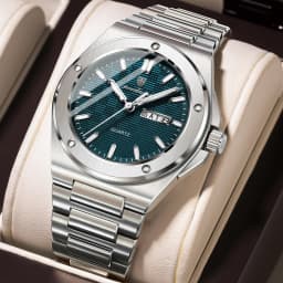 POEDAGAR High Quality Men Clock Date Week Waterproof Fashion Watch For Man Stainless Steel Luxury Men's Quartz Watches Reloj+Box
