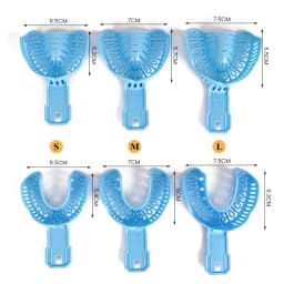 3 Pairs Dental Implant Tray Plastic Teeth Holder Full Mouth Partial Mold Tray Disposable Impression Trays S/M/L Dentist Tools