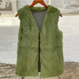 Fancy Rani Real Rabbit Fur Vest Natural Jacket For Women Fashion Leather Autumn Winter Spring Outwear High Quality