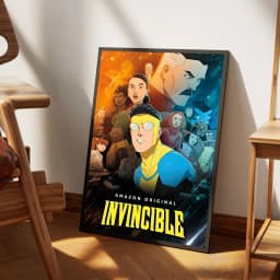 I-Invincible Cartoon Self-adhesive Art Poster Fancy Wall Sticker for Living Room Bar Decoration Vintage Decorative Painting