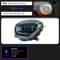 AKD Head Lamp for MINI Countryman R60 LED Headlight 2007-2016 Headlights R60 DRL Turn Signal High Beam Angel Eye Projector Lens
