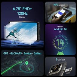 Ulefone Armor 25T Pro 5G Rugged Phone 33W 50MP+64MP NFC Waterproof Smartphone Android 14 ROM 256GB