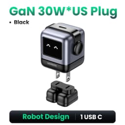 【US Plug】UGREEN 65W 30W GaN Charger Robot Design PD3.0 Fast Charger QC4.0 3.0 PPS for iPhone 18 17 16 Pro Macbook Laptop Table