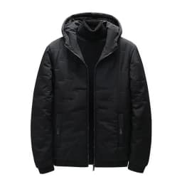 Thermal Insulated Jacket Men's Hooded Thermal Jacket Windproof Quilted Coat with Zipper Pockets Lightweight Warm for Autumn