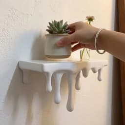 Decorative 3D Printed Drip Floating Shelf Plastic Stable Melting Wall Shelf Irregular Artistic Plants Display Stand Bedroom