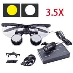 Dentistry Binocular Magnifier 2.5X 3.5X Ultra-lightweight Optical Loupes 320-420mm Magnifying Glass With Wireless 5W Headlamp