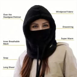 Warm Thermal Windproof Balaclava Ski Hood Motorcycle Face Cover Polar Fleece Adjustable Cycling Neck Cover Full Face Mask Winter