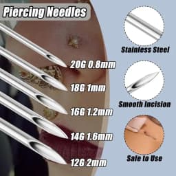 Body Piercing Tool Piercing Receiving Tube 1Pcs Stainless Steel for Ear Navel Tongue Piercing Work