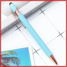 100 Pieces Free LOGO Engraving Ballpoint Pens for Touch Screens Metal Aluminum Handle Push Pen Writing School&Office Supply