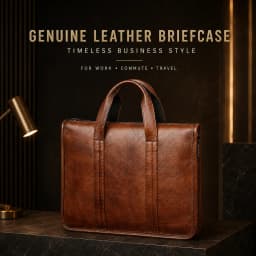 2026 New Men's Genuine Leather Briefcase Top-Grain Cowhide Vintage Business Handbag Shoulder Crossbody Messenger Bag