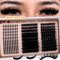 300D-60DLash Clusters With Spikes & Bottom Lashes Fluffy Volume Manga Natural Spiky Cluster Manga Lash D Curl Individual Lashes