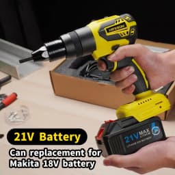 HIFESON NO Battery Double Use Brushless Electric Rivet Nails Gun Drill Insert Rivet Nut Gun Automatic Riveting Tool For M3-M12
