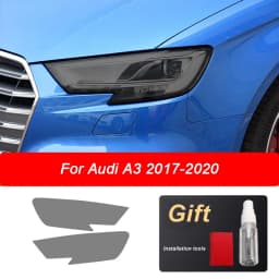 2pcs Black TPU Car Headlight Protector Film Sticker for Audi A4 8V A3 B8 B9 A5 A6 C8 A7 A8 D4 TT E-tron R8