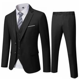 ( Blazer + Vest + Pants ) Men's Suit Slim 3 Pieces Set Solid Wedding Party Prom Groom Best Male Formal Business Suit