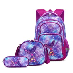 Cartoon Unicorn 3 Piece Set School Bags For Girls Boys Kids Space Backpack Primary School Students Backpack With Lunch Box