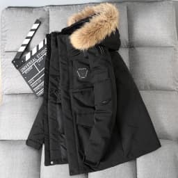 Men's Down Jackets Big Real Fur Collar Warm Parka -30 Degrees Men Casual 90% White Duck Down Coats Winter Snow Thicken Overcoat