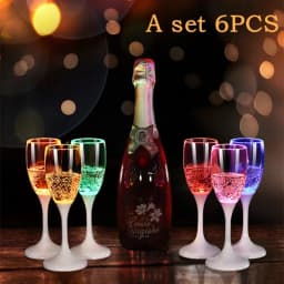 LED Automatic Flashing Cups Multi-color 6 Color Light Up Mugs Wine Beer Mugs Whisky Drink Cups for Party Kitchen Christmas Decor