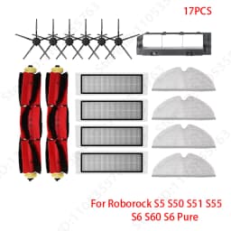 For Roborock S5 S50 S51 S55 S6 S60 S6 Pure Vacuum Cleaner Accessories HEPA Filter Mop Cloth Side Main Brush Spare Parts