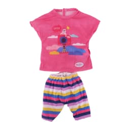 Cute Doll Pattern Pajamas for18inch doll&43 cm Reborn doll Flannel Homewear Set with Cartoon Design, Cozy Sleepwear Loungewear