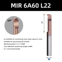 KaKarot MIR Boring Cutter for Threading Coated Carbide Mini Internal Lathe Turing Tool Copying Small Hole Tungsten Steel Alloy