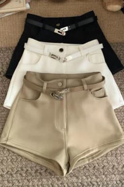Khaki Elastic Casual Shorts Women's Spring Summer New Style Hot Girl High Waist Slimming Leg Lengthening A-Line Shorts