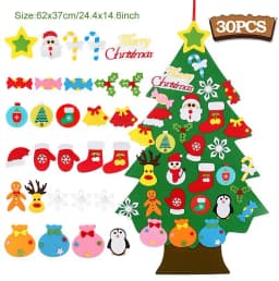 DIY Felt Christmas Tree Christmas Decoration for Home Navidad Noel 2025 New Year Christmas Ornaments Santa Claus Xmas Kids Gifts