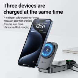 ACEFAST Foldable 3in1 15W Magnetic Wireless Charging Holder For iPhone 16/15 Pro Max Desktop Charging Station For IWatch/Airpods